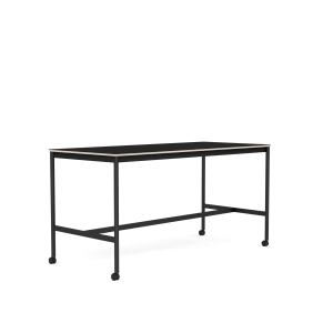 MUUTO stół barowy na kółkach BASE HIGH 190x85x95h czarny laminat / sklejka / czarna podstawa