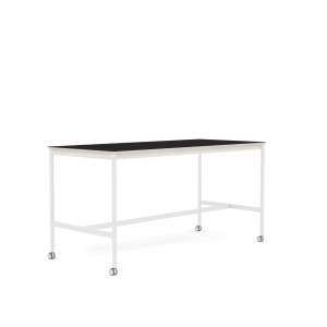 MUUTO stół barowy na kółkach BASE HIGH 190x85x95h czarny laminat / sklejka / biała podstawa