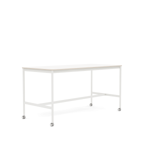 MUUTO stół barowy na kółkach BASE HIGH 190x85x95h biały laminat / sklejka / biała podstawa