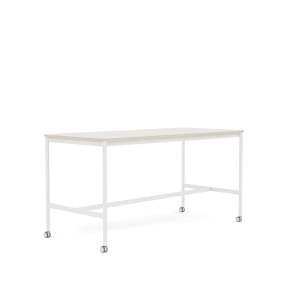 MUUTO stół barowy na kółkach BASE HIGH 190x85x95h biały nanolaminat / sklejka / biała podstawa