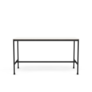 MUUTO stół barowy na kółkach BASE HIGH 190x85x105h biały laminat / sklejka / czarna podstawa