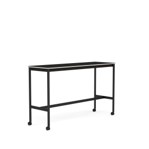 MUUTO stół barowy na kółkach BASE HIGH 160x50x95h czarny laminat / sklejka / czarna podstawa