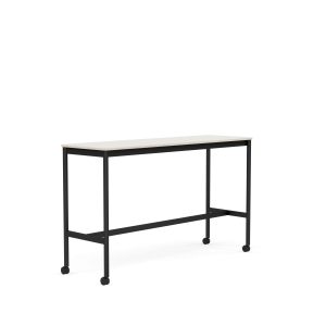 MUUTO stół barowy na kółkach BASE HIGH 160x50x95h biały nanolaminat / sklejka / czarna podstawa