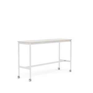 MUUTO stół barowy na kółkach BASE HIGH 160x50x95h biały nanolaminat / sklejka / biała podstawa