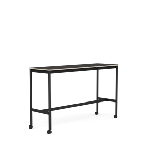 MUUTO stół barowy na kółkach BASE HIGH 160x50x95h czarne linoleum / sklejka / czarna podstawa 