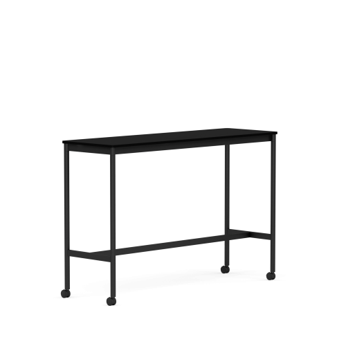 MUUTO stół barowy na kółkach BASE HIGH 160x50x105h czarny laminat / czarny ABS / czarna podstawa