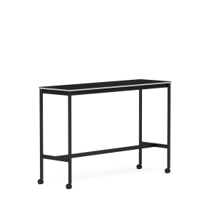 MUUTO stół barowy na kółkach BASE HIGH 160x50x105h czarny laminat / sklejka / czarna podstawa