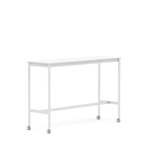 MUUTO stół barowy na kółkach BASE HIGH 160x50x105h biały laminat / sklejka / biała podstawa