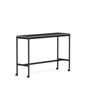 MUUTO stół barowy na kółkach BASE HIGH 160x50x105h czarny nanolaminat / sklejka / czarna podstawa