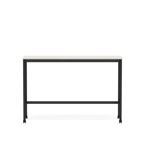 MUUTO stół barowy na kółkach BASE HIGH 160x50x105h biały nanolaminat / sklejka / czarna podstawa