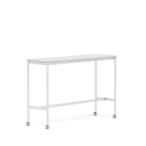 MUUTO stół barowy na kółkach BASE HIGH 160x50x105h biały nanolaminat / sklejka / biała podstawa