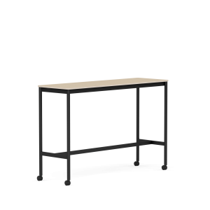 MUUTO stół barowy na kółkach BASE HIGH 160x50x105h fornir dębowy / sklejka / czarna podstawa