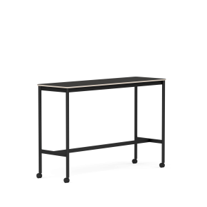 MUUTO stół barowy na kółkach BASE HIGH 160x50x105h czarne linoleum / sklejka / czarna podstawa