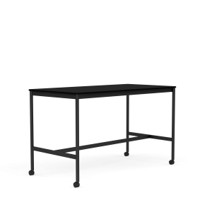MUUTO stół barowy na kółkach BASE HIGH 160x80x95h czarny laminat / czarny ABS / czarna podstawa