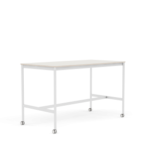 MUUTO stół barowy na kółkach BASE HIGH 160x80x95h biały nanolaminat / sklejka / biała podstawa