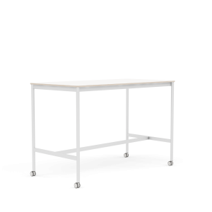 MUUTO stół barowy na kółkach BASE HIGH 160x80x105h biały laminat / sklejka / biała podstawa