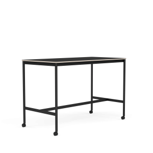 MUUTO stół barowy na kółkach BASE HIGH 160x80x105h czarny nanolaminat / sklejka / czarna podstawa