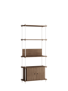 MOEBE system regałowy s.200.1.B przydymiony dąb | biały 