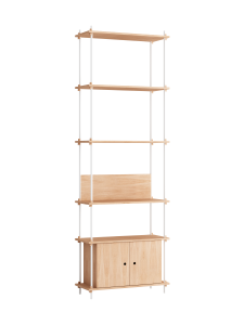MOEBE system regałowy s.255.1.B dąb | biały 