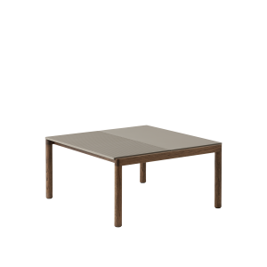 MUUTO stolik kawowy COUPLE PLAIN / WAVY 84,5x80 cm taupe / ciemny dąb