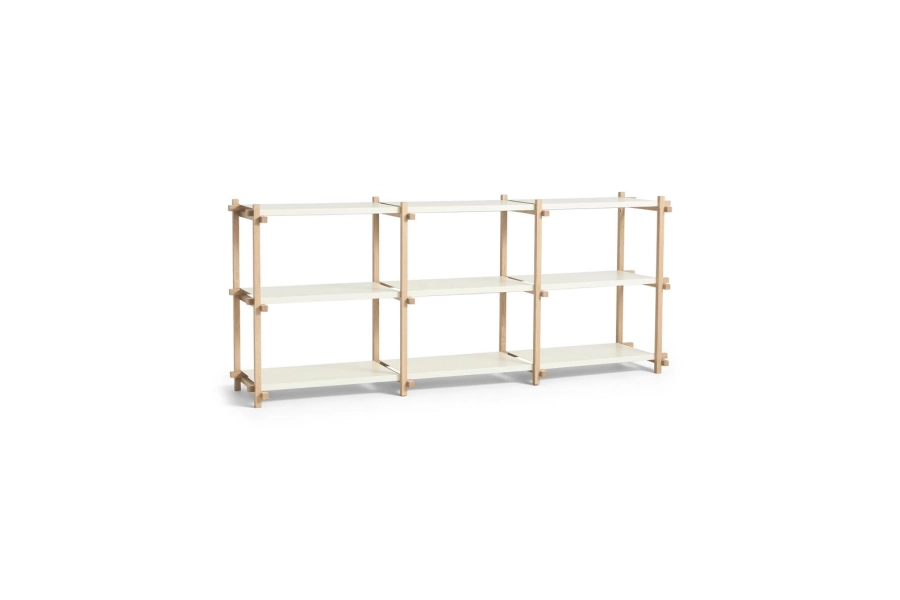 AE448-D230-AP37_Woody Shelving Low 2.0 almond white shelves_soaped oak frame.jpg