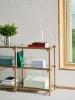 Woody Shelving Low 2.0 clear glass shelves and soaped oak frame.jpg