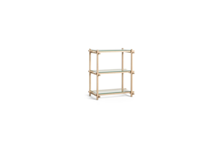 AE448-A499-AP38_Woody Shelving Column Low 2.0 clear glass shelves_soaped oak frame.jpg