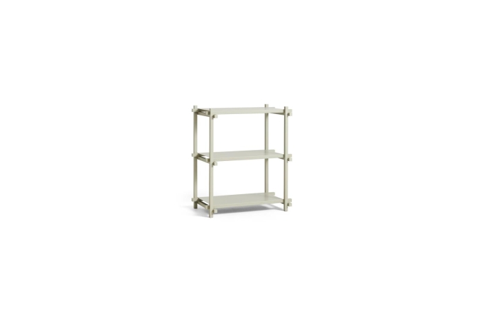 AE449-A499-AP39_Woody Shelving Column Low 2.0 smokey grey steel shelves_smokey grey beech frame.jpg