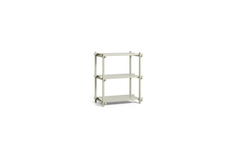 AE449-A499-AP39_Woody Shelving Column Low 2.0 smokey grey steel shelves_smokey grey beech frame.jpg