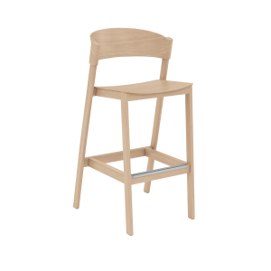 MUUTO krzesło barowe COVER 75cm dąb naturalny / stalowy podnóżek