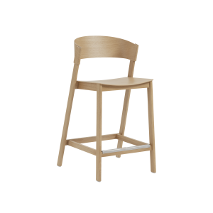 MUUTO krzesło barowe COVER 65cm dąb naturalny / stalowy podnóżek