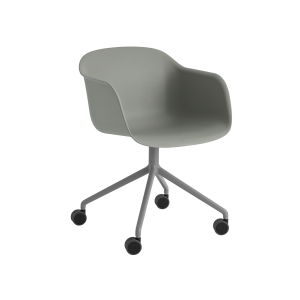 MUUTO krzesło obrotowe z podłokietnikami na kółkach FIBER SWIVEL szare