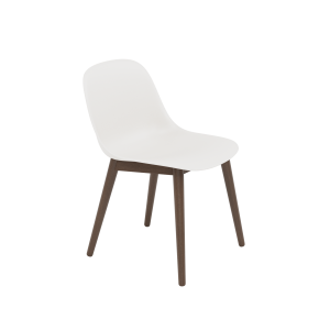 MUUTO krzesło FIBER SIDE WOOD białe / ciemny dąb