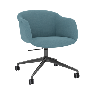 MUUTO krzesło obrotowe z podłokietnikami FIBER SWIVEL SOFT na kółkach z odchylaniem, różne kolory