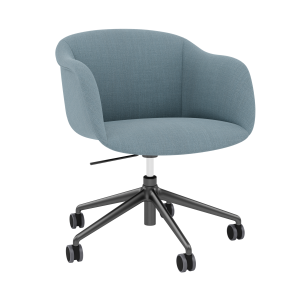 MUUTO krzesło obrotowe z podłokietnikami i regulowaną wysokością FIBER SWIVEL SOFT na kółkach z odchylaniem, różne kolory