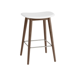 MUUTO stołek barowy FIBER WOOD biały / ciemny brąz