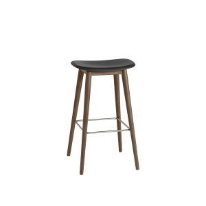 MUUTO stołek barowy FIBER WOOD 75cm czarny / ciemny brąz