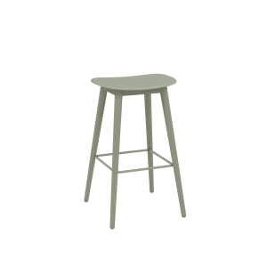 MUUTO stołek barowy FIBER WOOD 75cm przykurzona zieleń