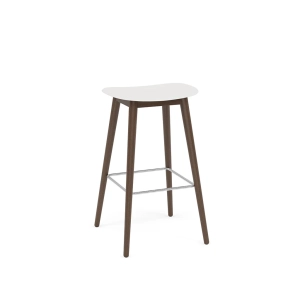 MUUTO stołek barowy FIBER WOOD 75cm biały / ciemny brąz