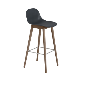 MUUTO krzesło barowe FIBER WOOD 75cm czarne / ciemny brąz