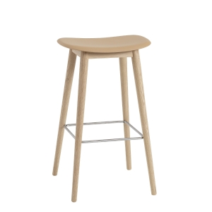 MUUTO stołek barowy FIBER WOOD 75cm ochra / dąb naturalny