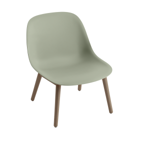 MUUTO fotel FIBER WOOD przykurzona zieleń / ciemny brąz