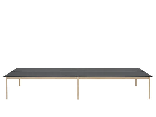 MUUTO stół LINEAR SYSTEM 480x142 cm czarny nanolaminat / dąb naturalny