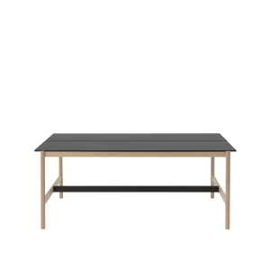 MUUTO stół wysoki LINEAR SYSTEM 240x110x95h czarny nanolaminat / dąb naturalny