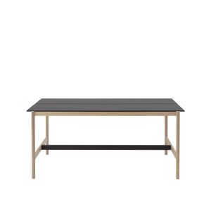 MUUTO stół wysoki LINEAR SYSTEM 240x110x105h czarny nanolaminat / dąb naturalny