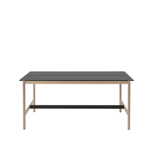 MUUTO stół wysoki LINEAR SYSTEM 240x110x105h czarny nanolaminat / dąb naturalny