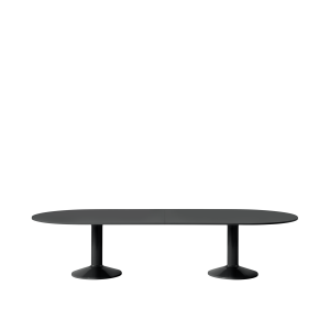 MUUTO stół owalny konferencyjny MIDST 330x140 czarne linoleum / czarny