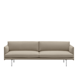 MUUTO sofa 3-osobowa OUTLINE ecriture 240 / polerowane aluminium