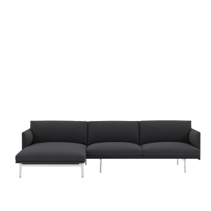 MUUTO sofa lewy szezlong OUTLINE różne kolory / aluminium polerowane