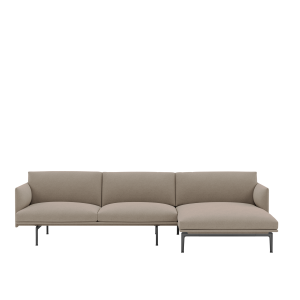 MUUTO sofa z prawym szezlongiem OUTLINE różne kolory / czarne nogi
